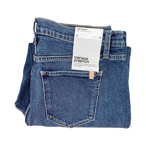 Joe’s Jeans Blake Wide Leg Crop High Rise Vintage Heirloom Blue Jean Size 33 NEW - Picture 6 of 12